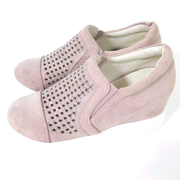 Women's Hidden Wedge Slip On Sneaker Shoes w/Rhinestones.  EU Sz 40 US Sz 9 NWOT - Picture 7 of 16